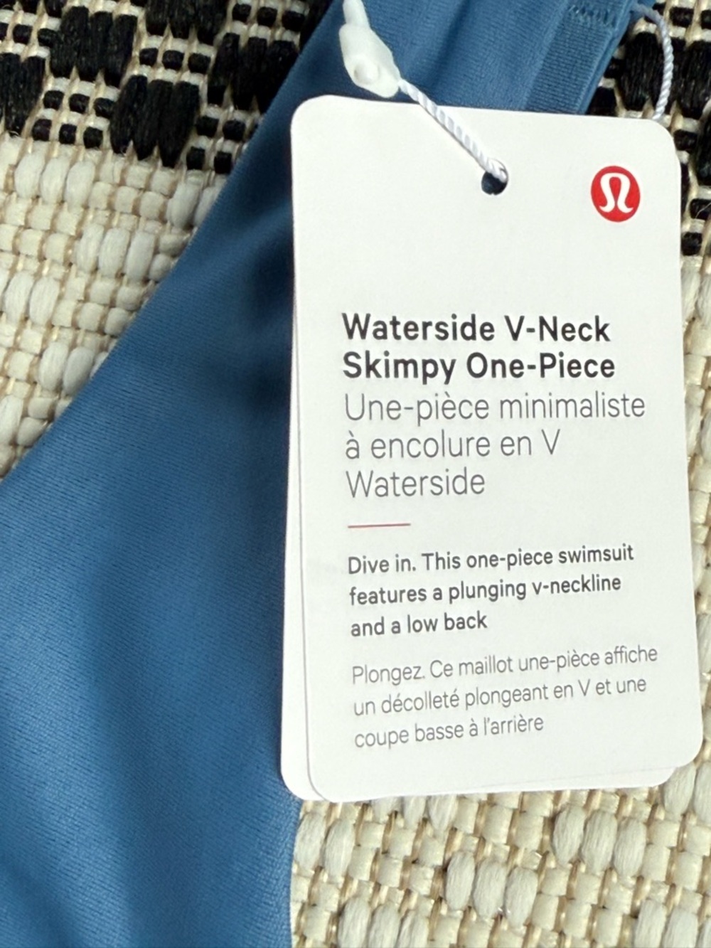 Lululemon Waterside V-Neck One Piece Swimsuit Blue Size 8 NWT - Picture 2 of 8